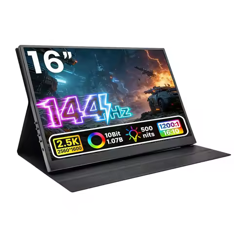 16 Inch 2.5K QHD 144Hz Portable Gaming Monitor IPS Screen USB-C HDMI External Second Display for Lap