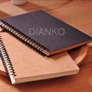 NOTEBOOK A4 buku tulis A4 BUKU SPIRAL A4 BUKU CATATAN SKETCHBOOK POLOS - coklat craft, bookpaper polos