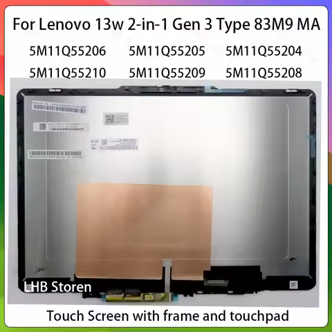 13.3" For Lenovo 13w 2-in-1 Gen3 Type 83M9 83MA Laptop LCD Touch Screen Assembly Display Panel 5M11Q