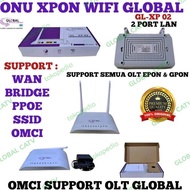 Promo / Terlaris ONU XPON GLOBAL GL -XP02 WIFI 2 LAN SUPPORT OMCI OLT GLOBAL