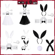 STA Easter Bunny Costume Set Bunny Cosplay Costume Rabbit Headband Tail Bowtie Cuffs