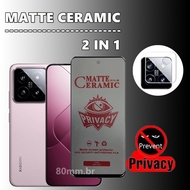 2 in 1 Screen Protector for Xiaomi 14 Anti Spy Soft Ceramic Matte Privacy Protector Protectors for Xiaomi 14 13T 13 12T 11T Pro Mi 11 lite 5G NE 9 SE