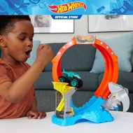 Hot Wheels Monster Trucks Corkscrew Shark Smash Monster Truck and Track Playset Monster Truck Toys
