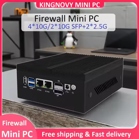 Topton Intel N100 Firewall Mini PC 4x or 2x10G SFP+ 2xi226-V 2.5G DDR5 Friewall PC Industrial Comput