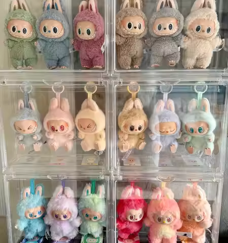 POP MART The Monsters Labubu V1 V2 V3 V4 Exciting Macaron Have A Seat Hair Salon Series Vinyl Pendan