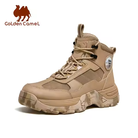 GOLDEN CAMEL Hiking Shoes for Men Work Hiking Boots Non-slip Retro Thick Bottom Mountaineering Camou