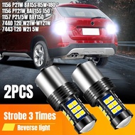 DJIDALI 2PCS Strobe 3 Times 1156 P21W BA15S BAU15S 1157 BAY15D Led Bulb 12V Car Turn Signal Reversin