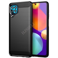Samsung Galaxy M62 Case Armor Carbon Fiber TPU Soft Silicone Casing Samsung M62 M 62 GalaxyM62 Back 