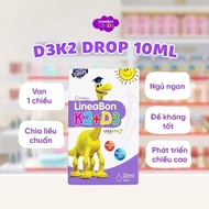 LineaBon K2+D3 Vitamin Drops for Kids - Bone Health & Growth Support Non-GMO Gluten-Free 10ml