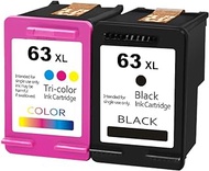 SanSeCai Remanufactured for HP 63 XL Ink Cartridge for HP63 XL Replacement Ink Cartridges for HP DeskJet 1112 2130 3630 3637 Envy 4512 4513 4520 OfficeJet 3830 4650 4655 Printer 1 Black 1 Tri-Color