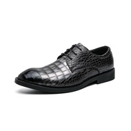 YCHION Fashion Business Formal Men's Shoes Crocodile pattern Classic Leather Mens Formal Shoes Comfo