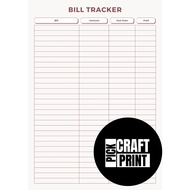 Bills payment tracker 50page