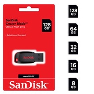 SanDisk Cruzer Blade CZ50 USB Flash Drive ( 16GB / 32GB / 64GB / 128GB ) Pendrive Sandisk