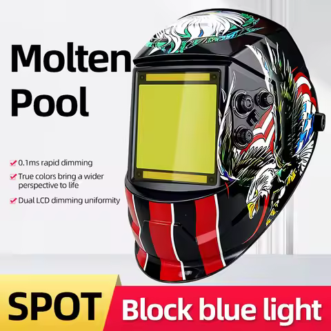 Large View Auto Darkening Welding Helmet Wide Shade 4-9/9-13 for TIG MIG ARC Cut and Grind