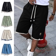 Black Men's Shorts Korean Five Quarter Pants Breathable Youth Men's Drawstring Short Pants 4 Colors