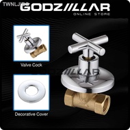 【NEW stock】✙Balco Cross Handle Stopcock Stop Cock Shower Valve | Concealed Chrome (1/2" &amp; 3/4" &amp; 1")