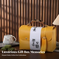 Leather Mooncake Gift Box, Elegant Handbag, Business Gift, Event, Random Design