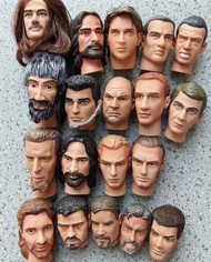 1/6 Male Soldier Trend Asian Europe And America Star Military Head Carving Model Fit 12" Action