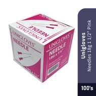 UNIGLOVES Needles 18G-1-1/2 (100's) Pink [BD Injection Needle/Syringe Needle] HMS Healthstore