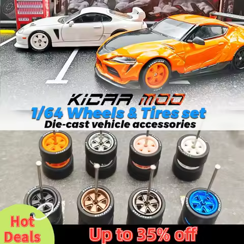 1/64 Wheels with Rubber Tires FUCHS Refitting Parts for Diecast Model Car Hot Wheels Matchbox Tomica