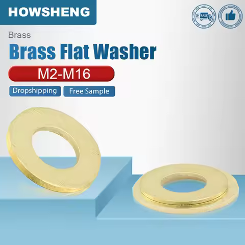 HOWSHENG 3-200pcs Brass Flat O Ring Washer M2 M2.5 M3 M4 M5 M6 M8 M10 M12 M20 Copper Plain Gasket fo