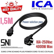 ICA Power Cord Cable C13 to AC CEE/ & Schuco 1.5m 1.5mm