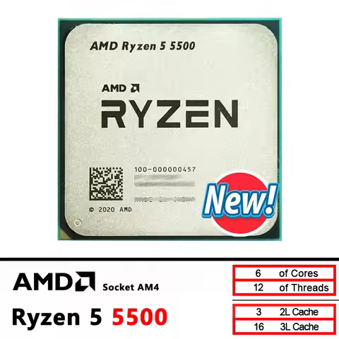 AMD New Ryzen 5 5500 CPU R5 5500 processor Socket AM4 but without cooler
