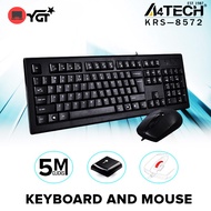 A4TECH Keyboard And Mouse Set USB Plug&Play Wired Keyboard Mouse Combo Bundle For PC Computer Laptop
