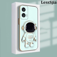 Phone cover Motorola Moto G96 Back case Shining Astronaut Spaceman Bracket Holder Design soft platin
