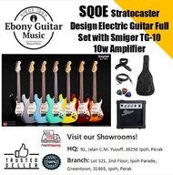 SQOE Stratocaster Vintage Series Electric Guitar Full Set With 10w Practice Amplifier
