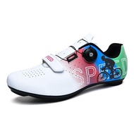 New Road Mountain Bike Lock Shoes Breathable White Racing Bicycle Self Locking Unlocking Shoes Cycling Shoes For Men And Women