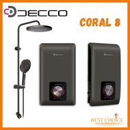 (CDC & SG60 Voucher) Decco Coral 8 Instant Water Heater + Pump + Rainshower