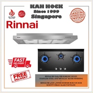 RINNAI RH-S269-SSR SLIMLINE HOOD STAINLESS STEEL +RINNAI RB-3CGN 3 BURNER BUILT IN HOB BUNDLE