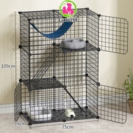 Cheap and beautiful 3-storey 2-storey cat cage, simple multi-purpose assembly with powder-coated iro