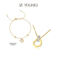 YOUNIQ Luna 18K Gold Bracelet EG + Eva 18K Gold Necklace EG
