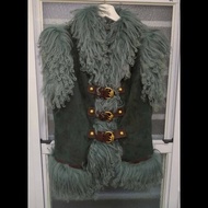 Gucci 灰綠麂皮羔羊毛邊背心