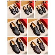 Shoes S1F1H simple design with signature logo leather loafer men shoes kasut lelaki