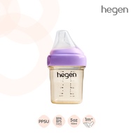 Hegen ขวดนมทรงเหลี่ยมPPSU ขวดนมสีชา ขนาด 5oz/150ml - จุกนมเสมือนนมแม่ เบอร์ 1 Slow Flow สำหรับ 0-3 เ