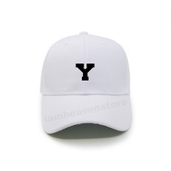 Topi Baseball Warna Putih Abjad Huruf Teks Alphabet A B C D E F G H I J K L M N O P Q R S T U V W X