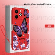 For Itel A56 Itel P55 4G Itel S23 Plus Itel A70 A80 Phone Case Purple Diamond Butterfly Phone case