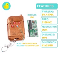 M4 Lock 2262 / 2272 4 Keys RF Wireless Car Remote Control Kit Arduino