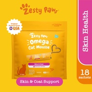 Zesty Paws Omega Cat Mousse Skin & Coat Health - รสปลาทูน่า 18 ซอง(EXP:05 2027)