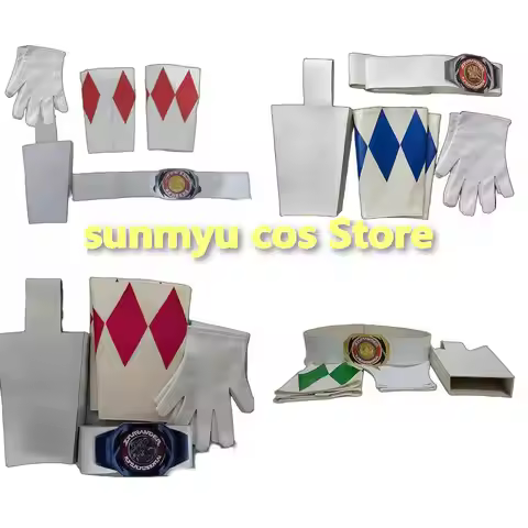Kyoryu Sentai Zyuranger Cosplay Belt Gloves Wrist Bands Ranger Red Green Blue Black