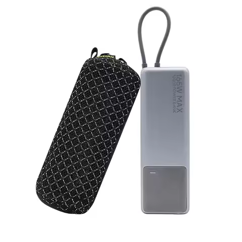 Carrying Case for Xiaomi PB1165MI Power Bank 10000mAh 165W with Carabiner Breathable Fabric Dual Zip