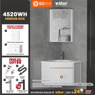 [VATER] 4520WH Mirror Box Aluminium Bathroom Cabinet Ceramic Basin Sink Bathroom Basin Toilet Sink Basin Cabinet