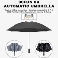 - 90FUN Automatic Umbrella With Flashlight - Folding Umbrella Flashlight