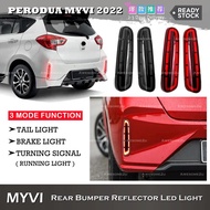 Awesome2u Perodua Myvi FL 2022-2024 Rear Bumper Reflector Tail Brake Turn Signal Led Running Light Accessories