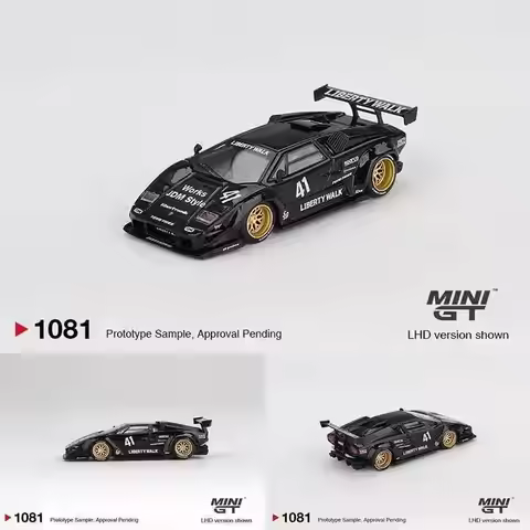 MINIGT 1081 In Stock 1:64 LBWK Lamborghini Countach LB WORKS Model Collection Toys Black Diecast Car