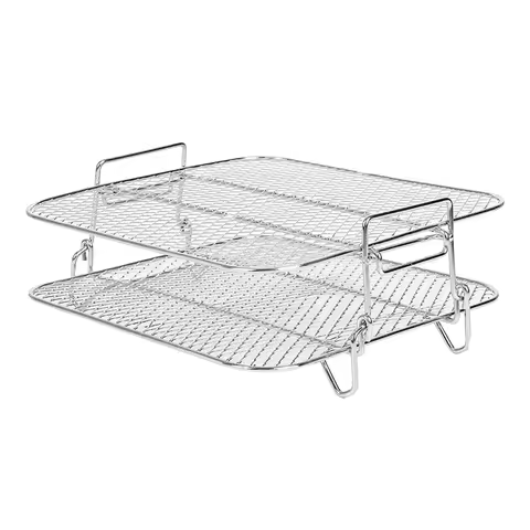 Air Fryer Rack for 5.5L Air Fryer, 2 Tier Air Fryer Grill/Shelf/Dehydrator Rack Square ,Air Fryer Ac