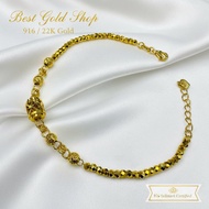 22k / 916 Gold Cutting Shiny Barrel Bracelet